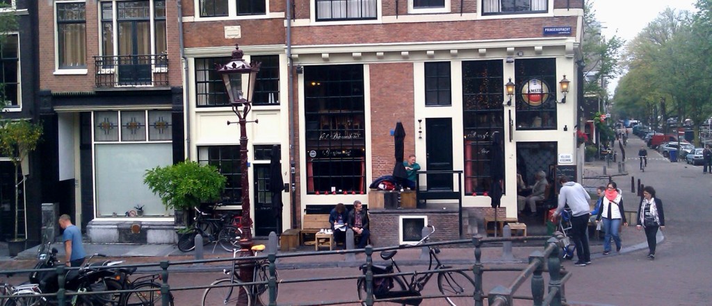 Favorite little cafe on Prinsengracht, high ceilings, antique windows